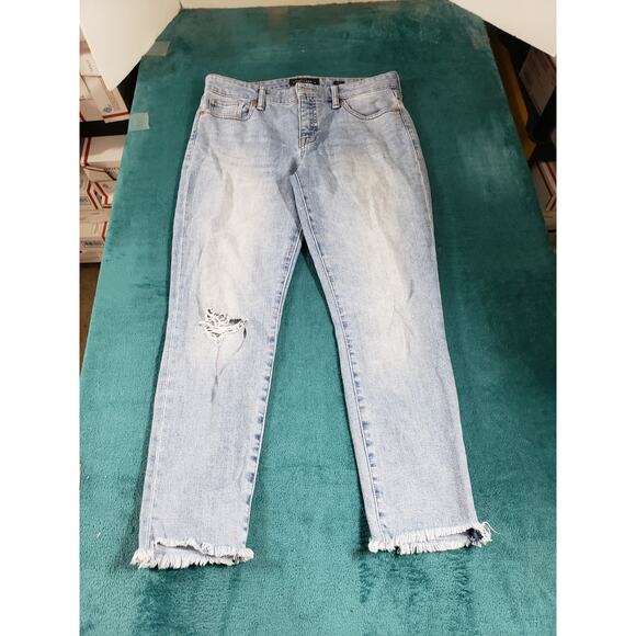 Lucky Brand Jeans Size 4 Womens Blue Stretch Pant Denim Mid Rise Ava Cropped - Picture 2 of 15